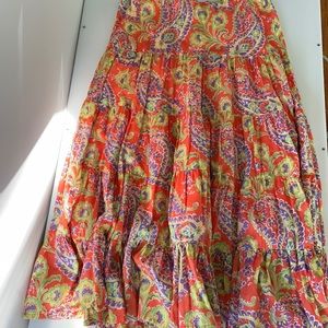 Lauren by Ralph Lauren Printed Tiered Skirt Sz. S